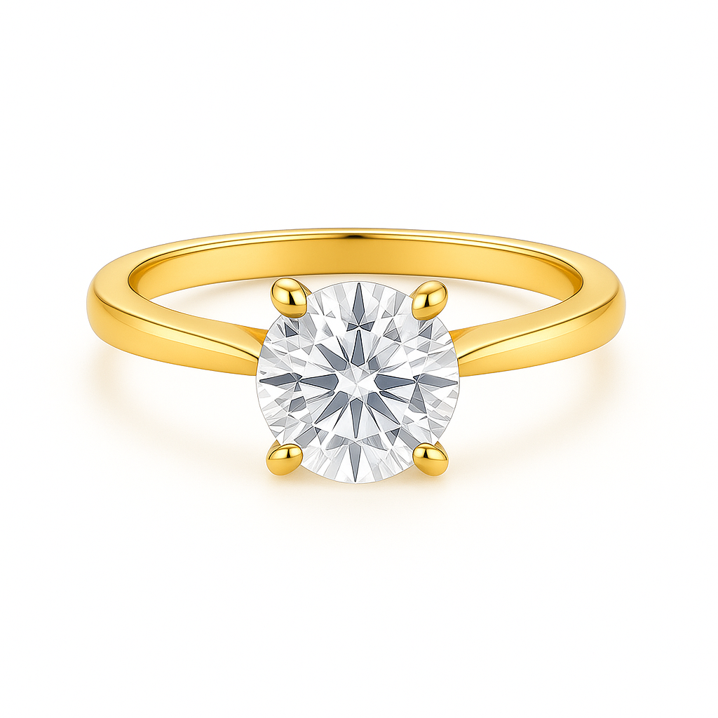 Solitaire Four Prong Round Diamond Ring