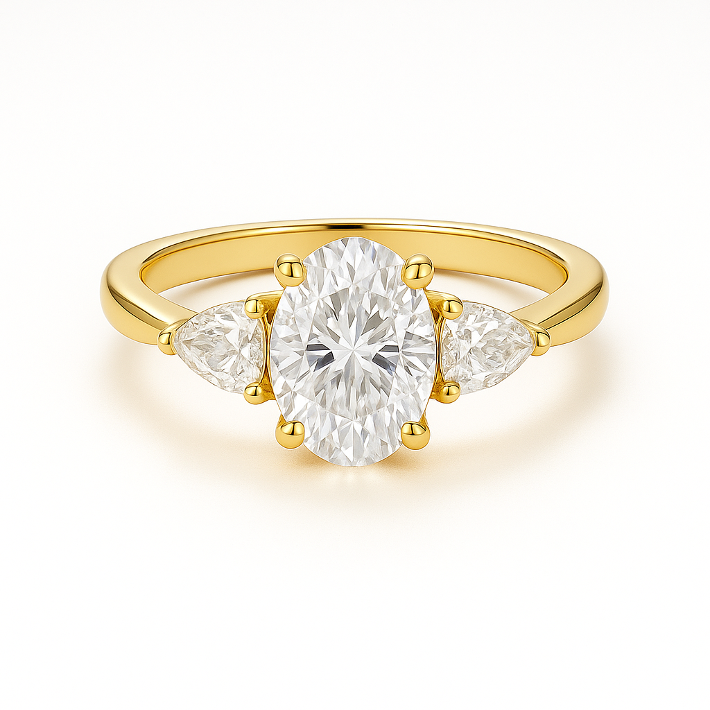 Three Stone Oval Diamond Ring