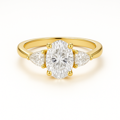 Three Stone Oval Diamond Ring