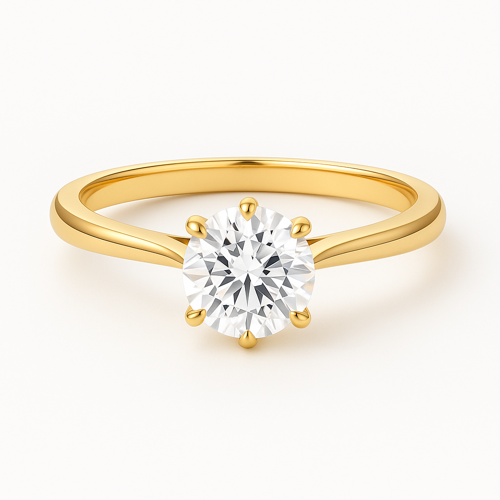 Solitaire Six Prong Round Diamond Ring