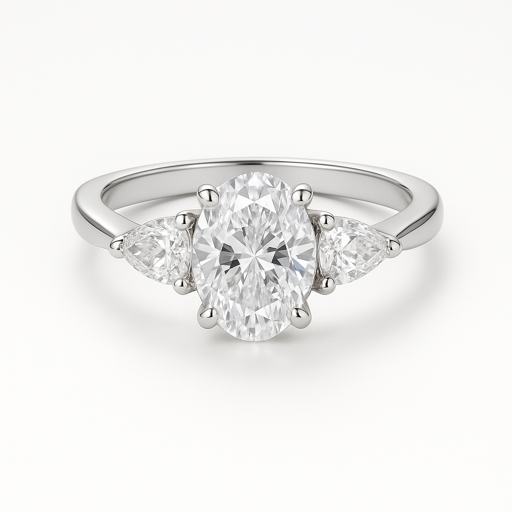 Three Stone Oval Diamond Ring
