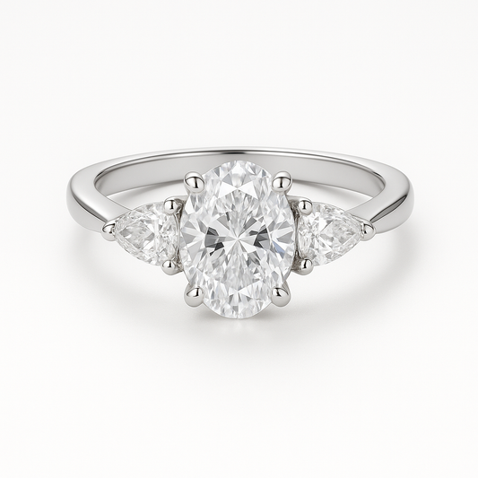 Three Stone Oval Diamond Ring