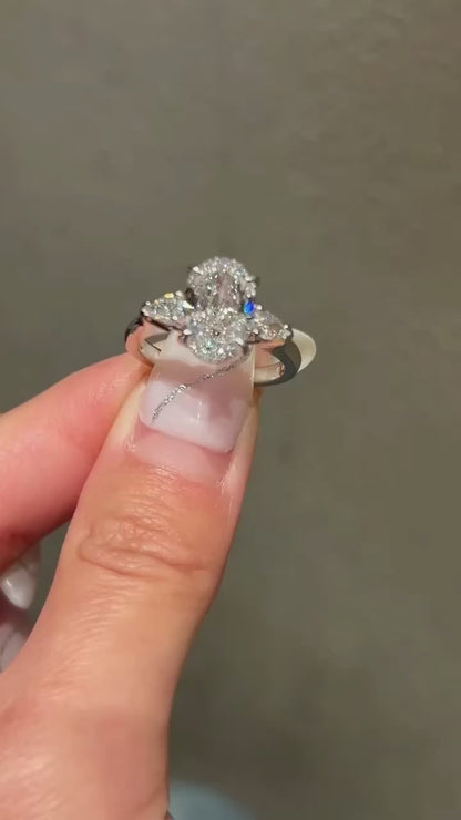 Three Stone Oval Diamond Ring