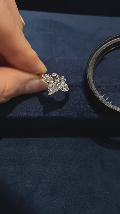 Three Stone Pear Diamond Ring