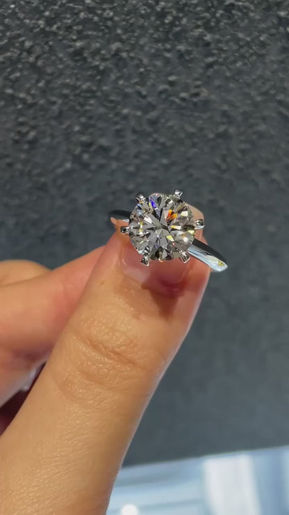 Solitaire Six Prong Round Diamond Ring