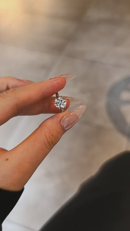 Solitaire Six Prong Round Diamond Ring
